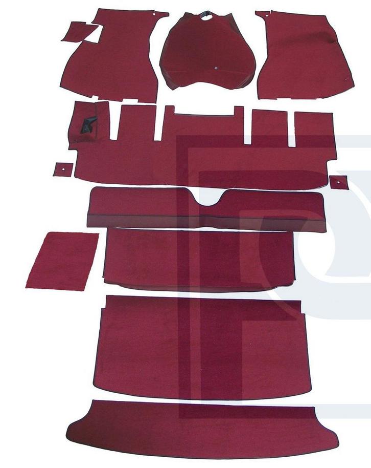 Mattenset P1800E rood (10 delen) incl demping/isolatie matte, Auto-onderdelen, Interieur en Bekleding, Nieuw, Ophalen of Verzenden