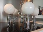 Unieke zeer zeldzame vintage hanglamp met 5 opaline bollen, Ophalen