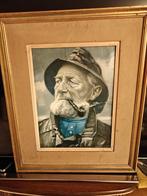 Foto van een doorwinterde visser., Verzamelen, Ophalen, Foto