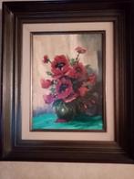 Olie verf schilderij bloemen 75 op 45 cm, Antiek en Kunst, Kunst | Schilderijen | Klassiek, Ophalen of Verzenden