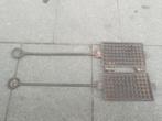 Oud gietijzeren wafelijzer / praktisch nog bruikbaar, Antiek en Kunst, Ophalen