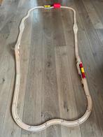 Houten treinbaan + houten kraan met blokjes, Kinderen en Baby's, Speelgoed | Houten speelgoed, Ophalen, Zo goed als nieuw