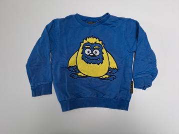 Mt 92-98 Blauwe sweater met geel monster beschikbaar voor biedingen