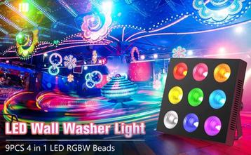 Nouveau panneau LED RGBW 9 x 30 W de première classe, Musique & Instruments, Enlèvement ou Envoi, Neuf, Lumières, Commande sonore