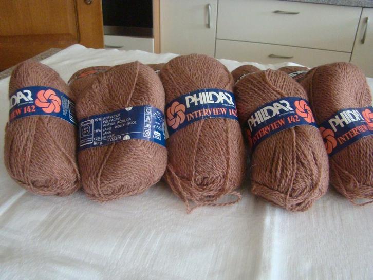 Pelote de laine Phildar interview  (10 pel brun clair) C3, Hobby & Loisirs créatifs, Tricot & Crochet, Enlèvement ou Envoi