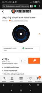 2x Bumper plate Fitribution, Sport en Fitness, Ophalen, Zo goed als nieuw