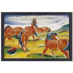 Grazing Horses III - Toile Franz Marc + cadre de cuisson 70x, Envoi, Création originale, 50 à 75 cm, 50 à 75 cm