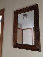 Rechthoekige spiegel met houten kader., Comme neuf, Enlèvement ou Envoi