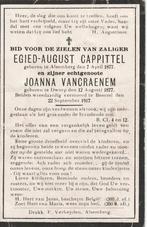 Oorlogsslachtoffers  4-18 Egied Cappittel/Joanne VanCraenen, Verzamelen, Bidprentjes en Rouwkaarten, Ophalen of Verzenden