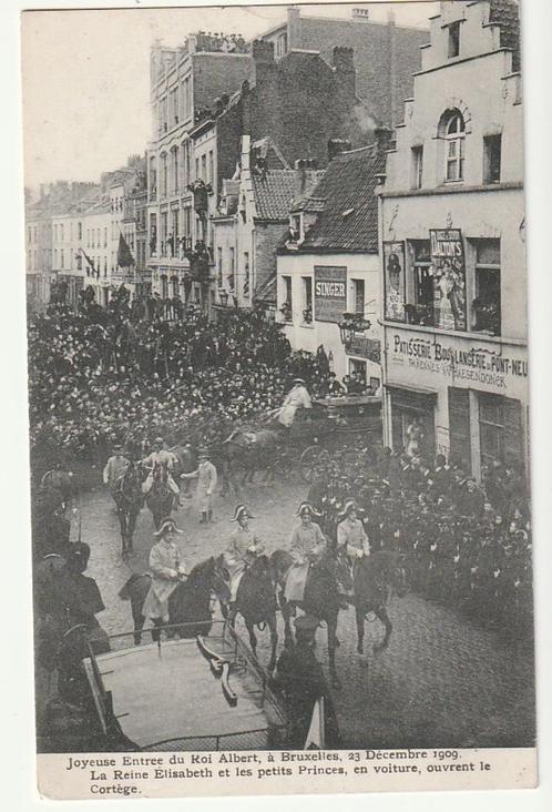 Blijde Intreden Koning Albert Brussel 1909 Kon. Elisabeth, Verzamelen, Postkaarten | Themakaarten, Ongelopen, Politiek en Historie