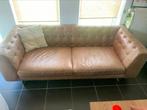 Cognac lederen zetel, Huis en Inrichting, Ophalen, Minder dan 75 cm, 150 tot 200 cm, Driepersoons