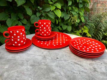4-delige vintage set polkadot Waechtersbach W-Germany beschikbaar voor biedingen