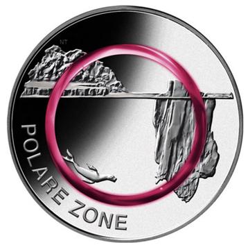 5 euros Allemagne 2021 Zone polaire avec anneau en polymère