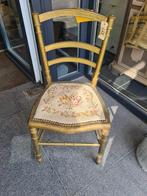Oud gouden houten stoel met broderie, Antiek en Kunst, Antiek | Meubels | Stoelen en Sofa's, Ophalen