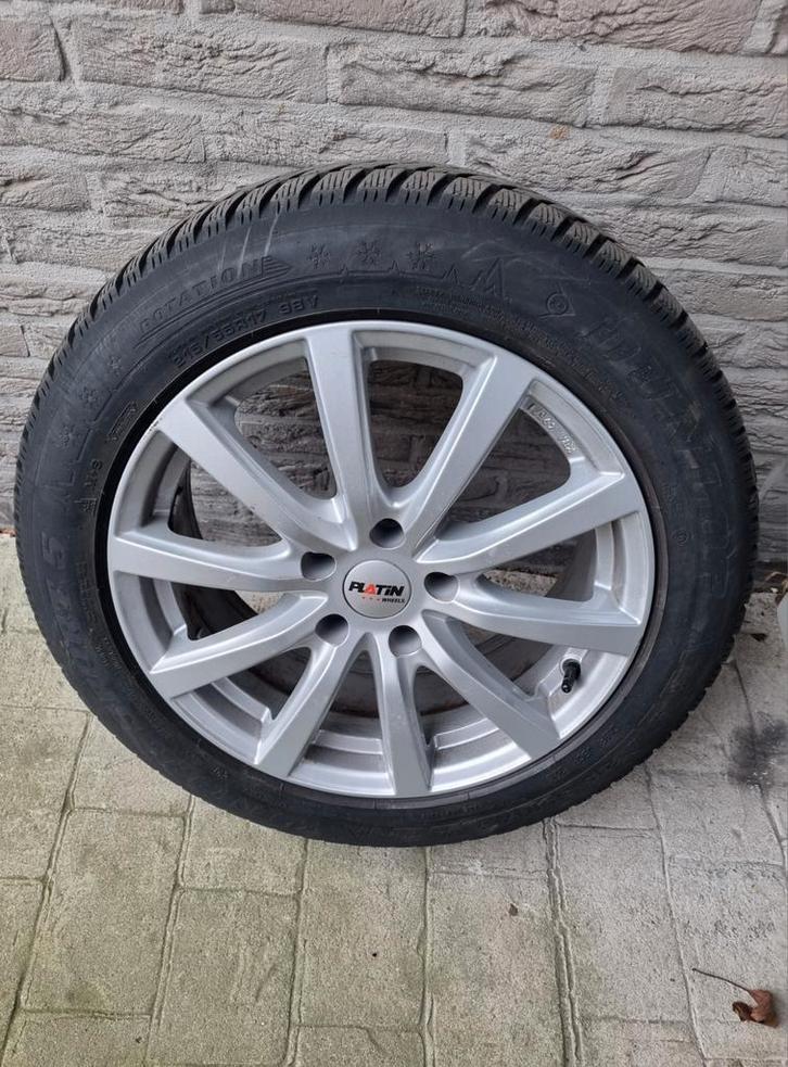 4stuks winterbanden met aluminium velgen DUNLOP, Auto-onderdelen, Banden en Velgen, Band(en), Winterbanden, 17 inch, 215 mm, Personenwagen