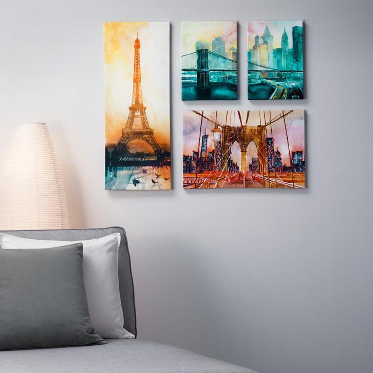 Lot de 4 toiles IKEA (grandes villes) – Grönby City Icons, Maison & Meubles, Accessoires pour la Maison | Décorations murale, Comme neuf