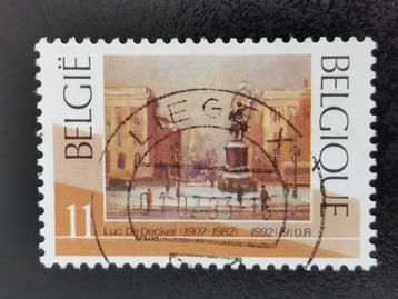 Belgique 1992 - Noël - Art - Luc De Decker, Enlèvement ou Envoi, Affranchi, Art