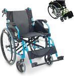 fauteuil roulant | pliable et léger | bleu | Nouveau