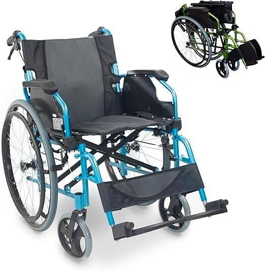 fauteuil roulant | pliable et léger | bleu | Nouveau, Divers, Chaises roulantes, Neuf, Fauteuil roulant à pousser, Envoi