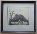 DIRK BAKSTEEN / VETERAAN / ZW-W ETS / 38x44cm / KADER / SIG, Antiek en Kunst, Kunst | Litho's en Zeefdrukken, Ophalen of Verzenden