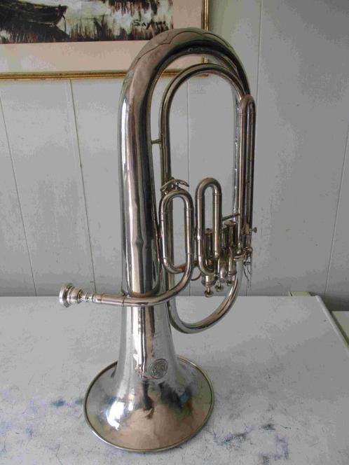 Bariton van C.Mahillon, Muziek en Instrumenten, Blaasinstrumenten | Tuba's, Gebruikt, Tuba in si bemol, Met koffer of draagtas