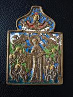 Koperen icoon uit Rusland, Antiek en Kunst, Antiek | Religieuze voorwerpen, Ophalen of Verzenden