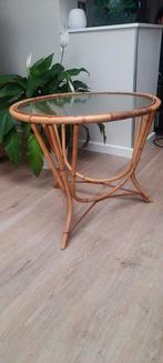 Vintage tafel, Huis en Inrichting, Tafels | Bijzettafels, Ophalen, Zo goed als nieuw, Glas