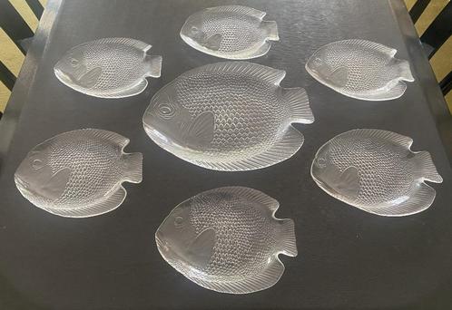 7 Arcoroc visborden van helder glas, Huis en Inrichting, Keuken | Servies, Zo goed als nieuw, Bord(en), Overige stijlen, Glas