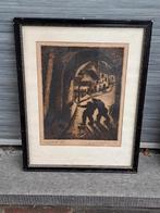 Gravure les pochards signe van den berghe bourotte, Antiek en Kunst, Ophalen of Verzenden