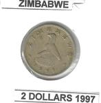 Zimbabwe, 2 Dollars 1997., Postzegels en Munten, Ophalen of Verzenden, Zimbabwe, Losse munt