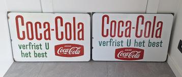 2 plaques émaillées Coca Cola Langcat Bussum (NL) '60