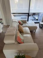 Leren zetel 2-delig wit, Huis en Inrichting, Ophalen, Gebruikt, Driepersoons, Modern