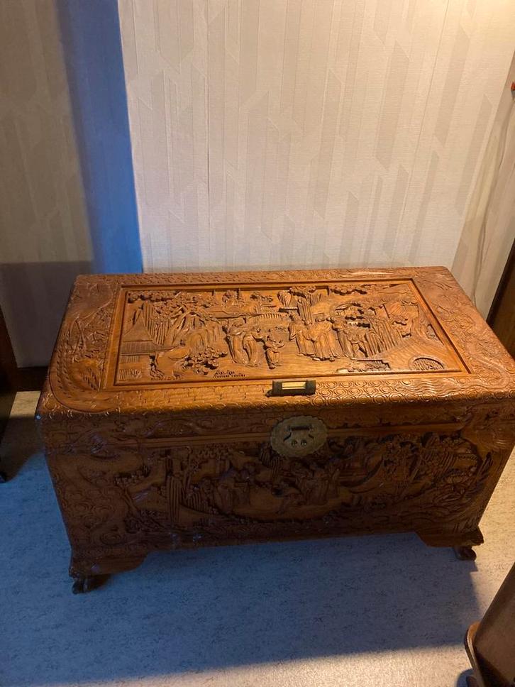 Chinese dekenkist, Huis en Inrichting, Woonaccessoires | Kisten, Zo goed als nieuw, 50 tot 75 cm, 100 tot 125 cm, 50 tot 100 cm