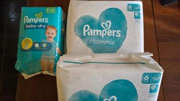 Pampers Harmonie maat 6 + Baby-dry maat 7 beschikbaar voor biedingen