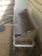 inox houtskoolbarbeque 1m x 0,40m  hoogte instelbaar, Tuin en Terras, Houtskoolbarbecues, Ophalen, Gebruikt