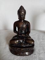 Thais beeldje Boeddha mediterend in brons jaren 70 14cm, Antiek en Kunst, Antiek | Brons en Koper, Ophalen of Verzenden, Brons