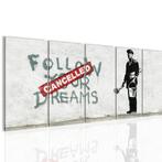 Canvas schilderij Banksy- Follow your Dreams 220 x 80 cm, Verzenden, Nieuw, 125 cm of meer, Print