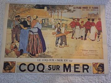 oude reclame affiche le coq sur mer en 1898 beschikbaar voor biedingen