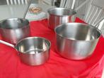 série de pots en acier inoxydable 4 pièces, Maison & Meubles, Cuisine | Casseroles & Poêles, Enlèvement, Utilisé, Inox