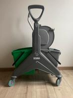 BOMA mopcar grijs/groen incl rolpers, Ophalen of Verzenden, Dweilemmer, -bak, of -wagen
