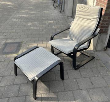 Ikea Poäng zetel met voetenbank beschikbaar voor biedingen