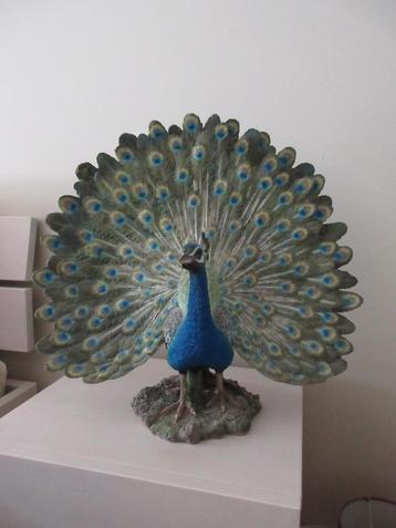 Figurine de paon décorée en résine plastique, Enlèvement