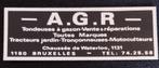 Étiquette firme A.G.R. tondeuses Uccle, Collections, Comme neuf, Envoi, Société ou Association