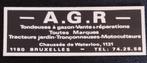 Étiquette firme A.G.R. tondeuses Uccle, Collections, Envoi, Comme neuf, Société ou Association