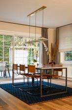 Eettafel (tablet marmer) en 6 stoelen in Leer (Furnified), Ophalen, Overige materialen, Gebruikt, Vijf personen of meer