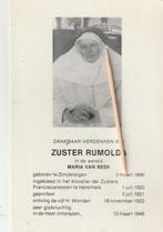 Zuster Van Beek, Verzamelen, Bidprentjes en Rouwkaarten, Verzenden