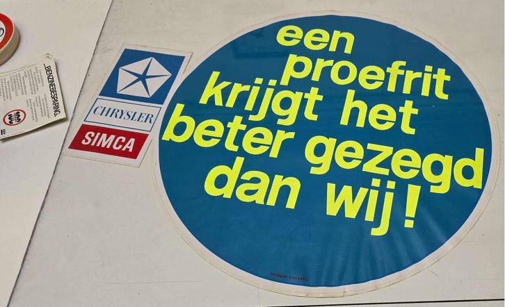 Collectie jaren '70 Simca Chrysler Talbot Matra automotive, Auto diversen, Autostickers, Ophalen of Verzenden