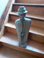 Houten brutalistisch beeld 58 cm, Antiek en Kunst, Ophalen