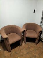 Club zetels cup model 2 stuks beige bruin 50 euro voor de 2, Huis en Inrichting, Ophalen, Zo goed als nieuw