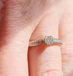 18K witgouden ring met in totaal 0,44 Karaat diamanten, Bijoux, Sacs & Beauté, Bagues, Avec pierre précieuse, Or, Femme, Plus petit que 17